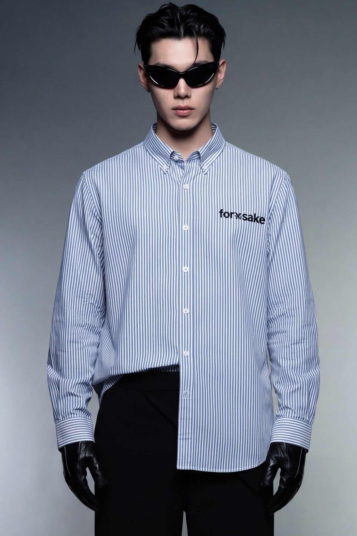 FFS cropped 2:3 | original_media:gid://shopify/MediaImage/30933740453991 | position:5 | Forfksake Expensive & Difficult Striped Shirt Blue