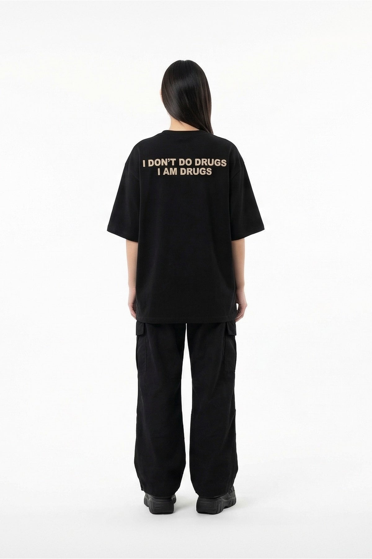 FFS cropped 2:3 | original_media:gid://shopify/MediaImage/30933981397095 | position:5 | Forfksake I Am Drugs T-Shirt Black