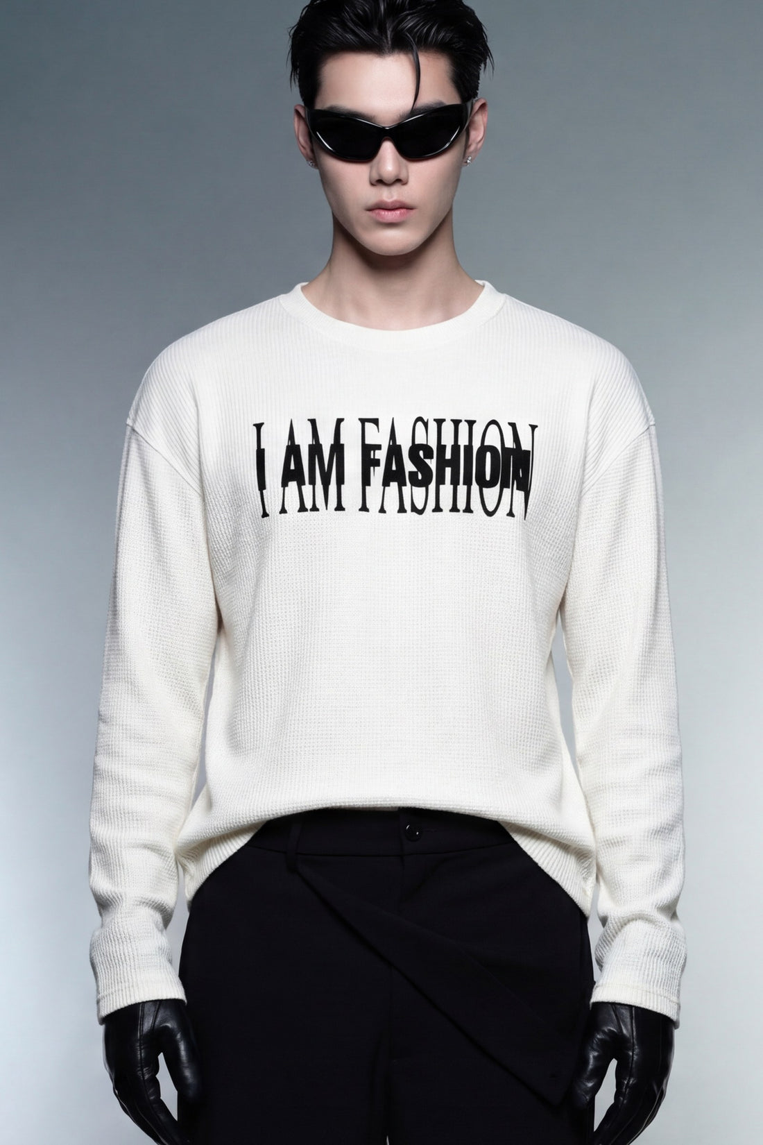 FFS cropped 2:3 | original_media:gid://shopify/MediaImage/30933983002727 | position:5 | Forfksake I Am Fashion Waffle Long Sleeve Off White