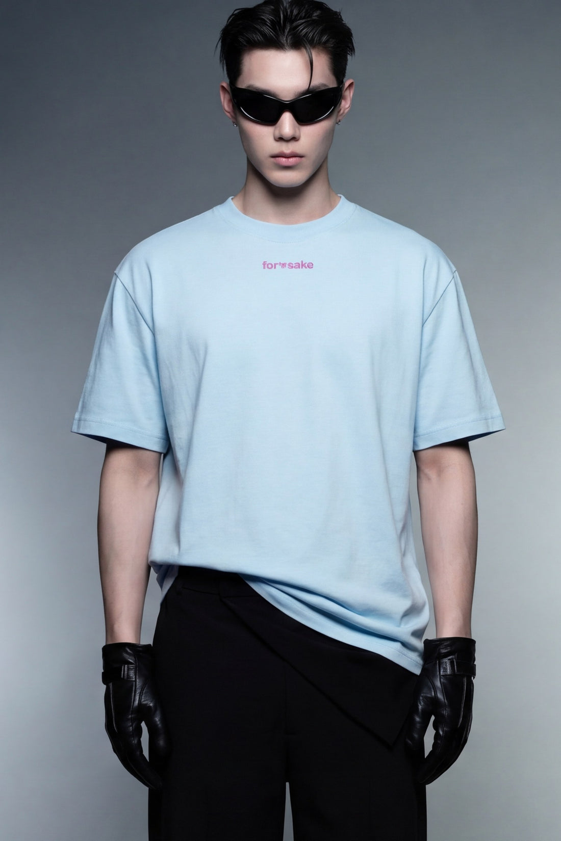 FFS cropped 2:3 | original_media:gid://shopify/MediaImage/30933989654631 | position:5 | Forfksake I Don't Flirt Light Blue T-Shirt