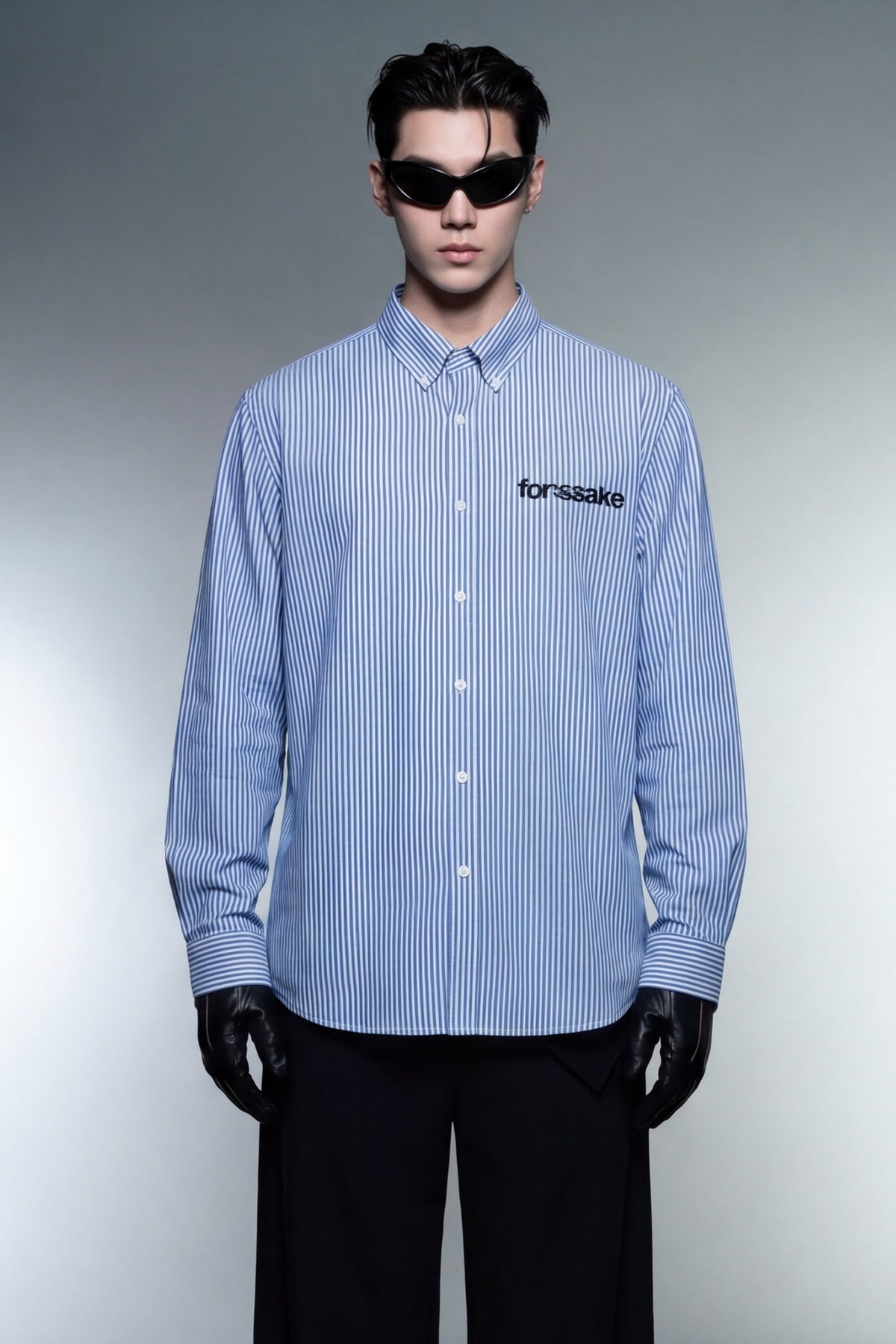 FFS cropped 2:3 | original_media:gid://shopify/MediaImage/30934306685031 | position:5 | Forfksake You Need Money Striped Shirt Blue