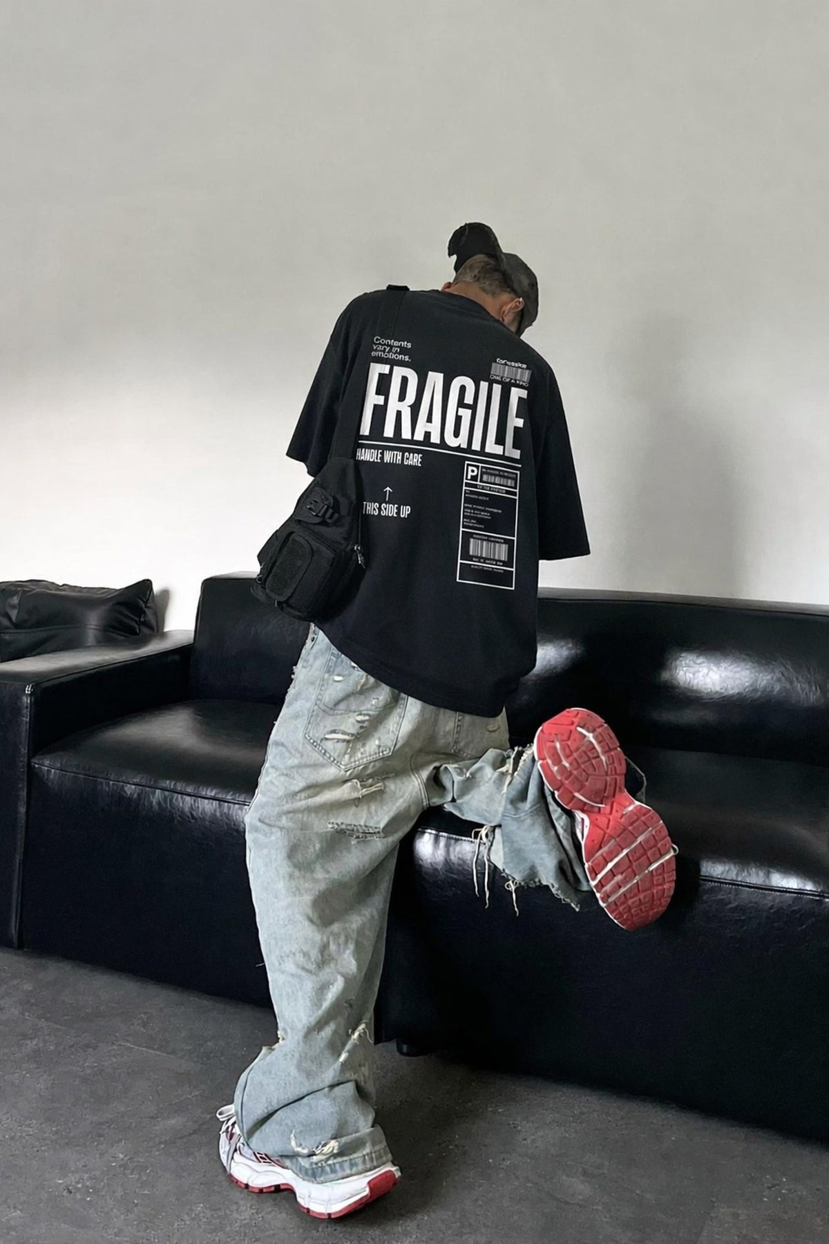 FFS cropped 2:3 | original_media:gid://shopify/MediaImage/30934349348967 | position:5 | Forfksake Handle With Care Black T-Shirt