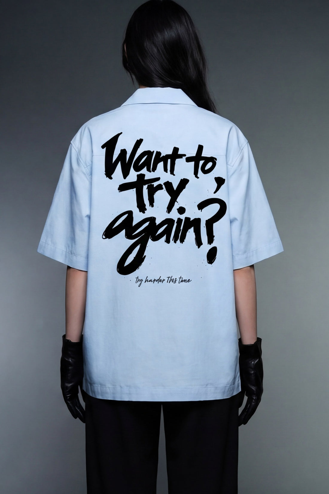 FFS cropped 2:3 | original_media:gid://shopify/MediaImage/30934265364583 | position:6 | Forfksake Try Harder Light Blue Bowling Shirt