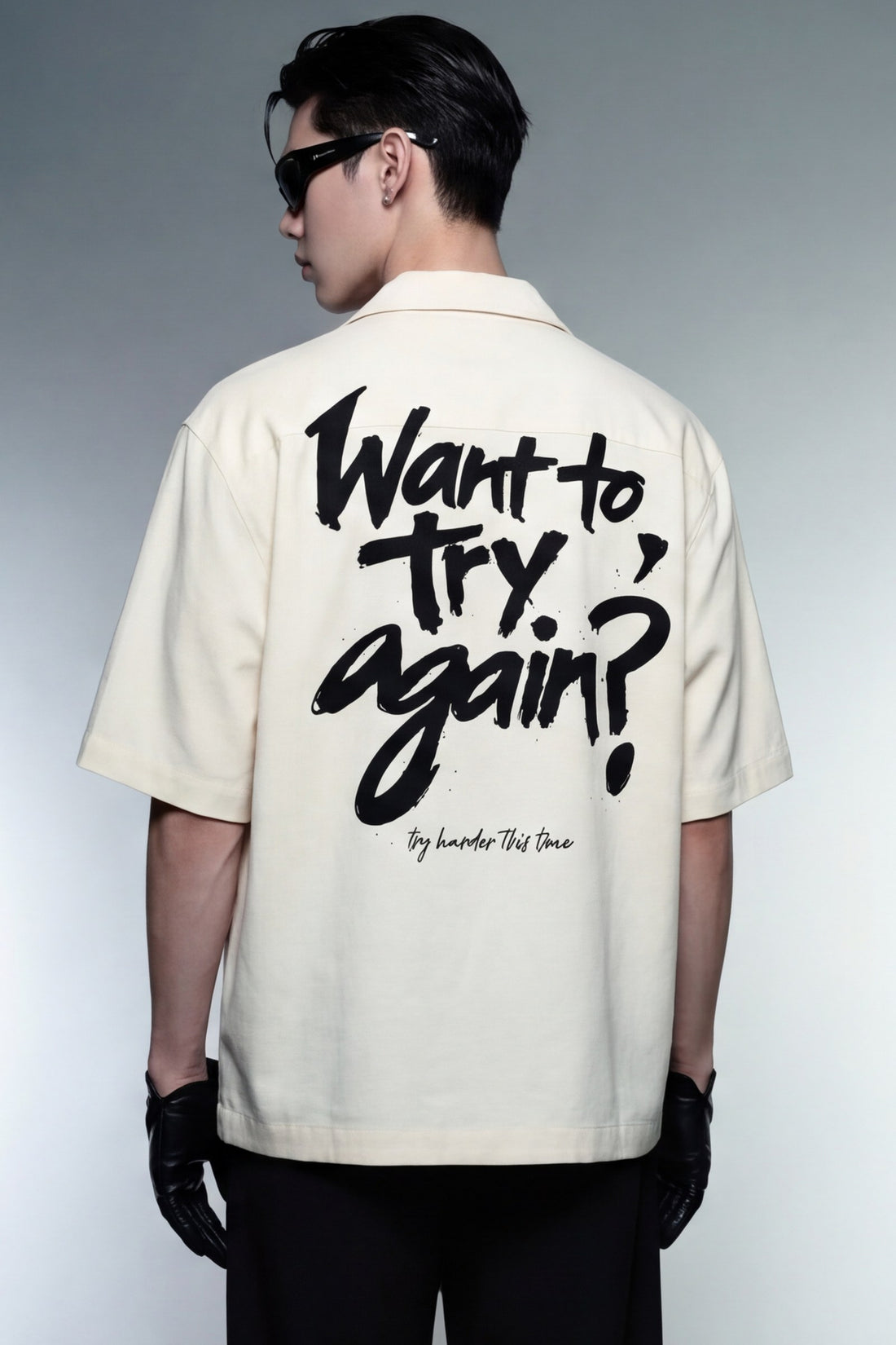FFS cropped 2:3 | original_media:gid://shopify/MediaImage/30934266019943 | position:6 | Forfksake Try Harder Off White Bowling Shirt