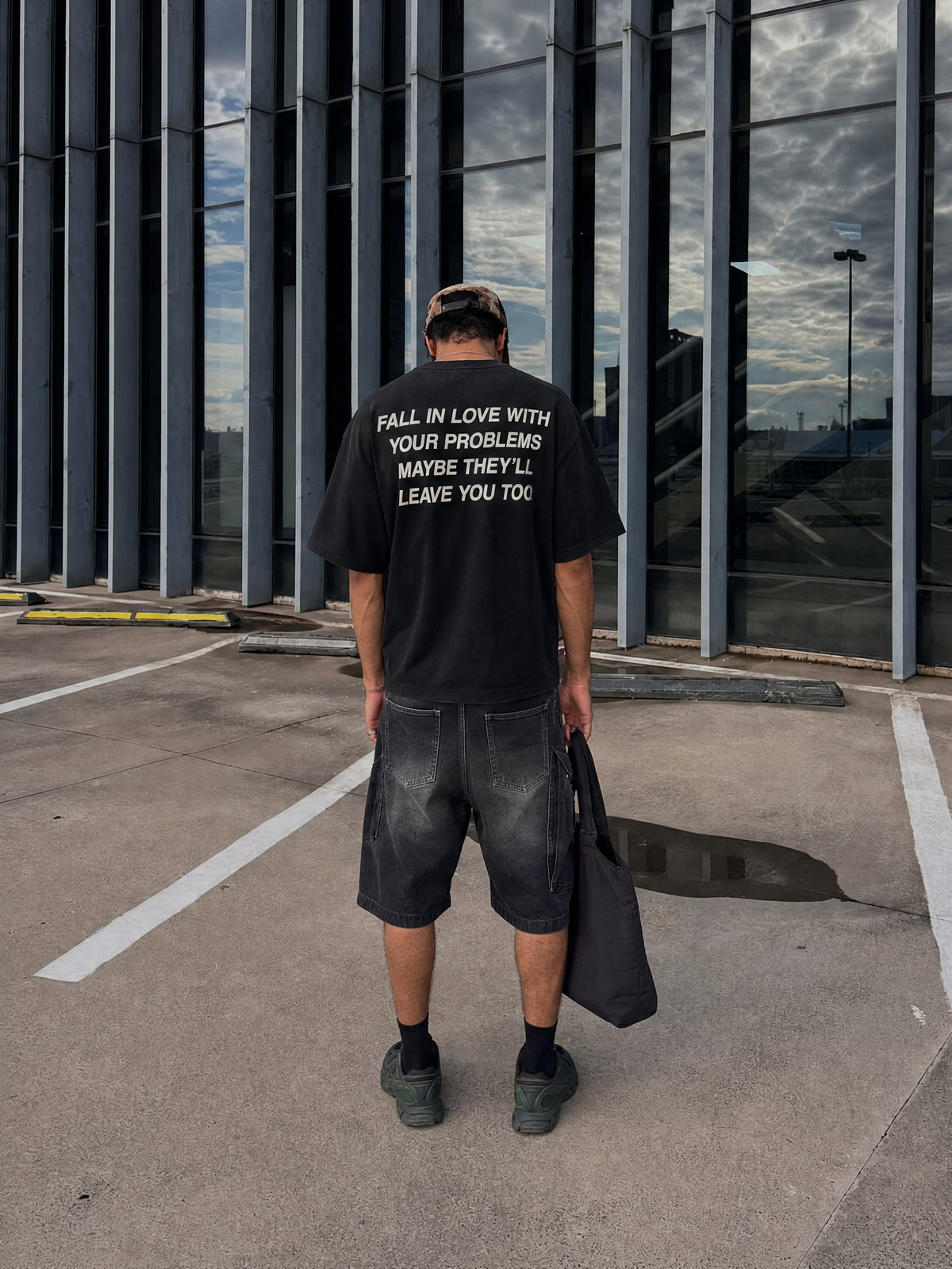 Forfksake Fall In Love With Your Problems Black T-Shirt