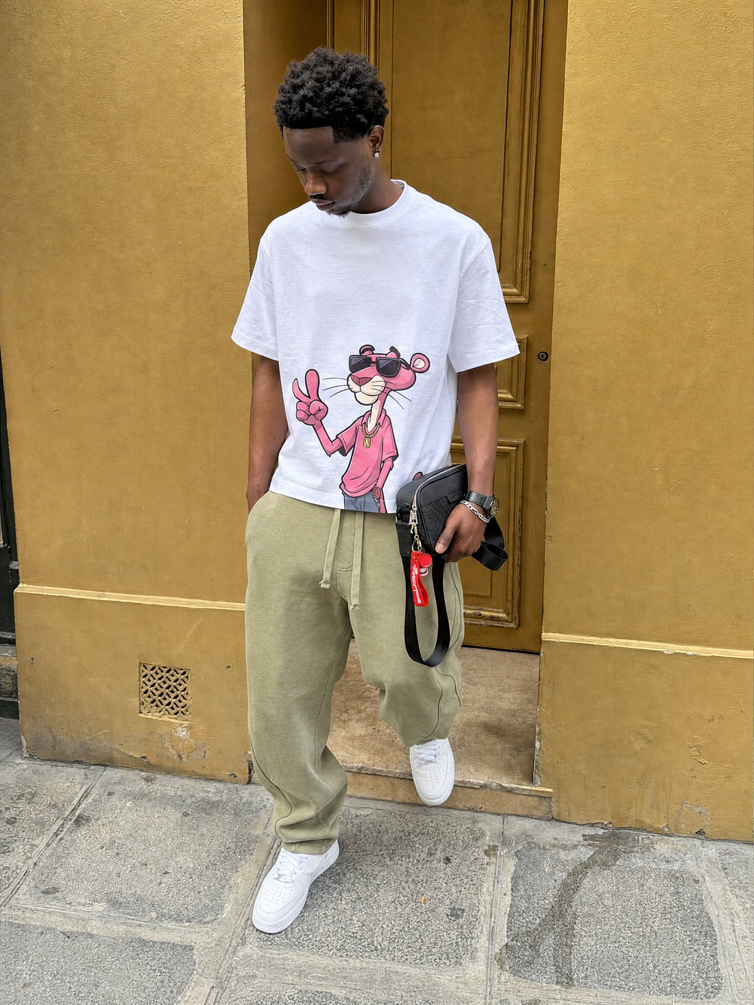 Forfksake Pink Panther White T-Shirt
