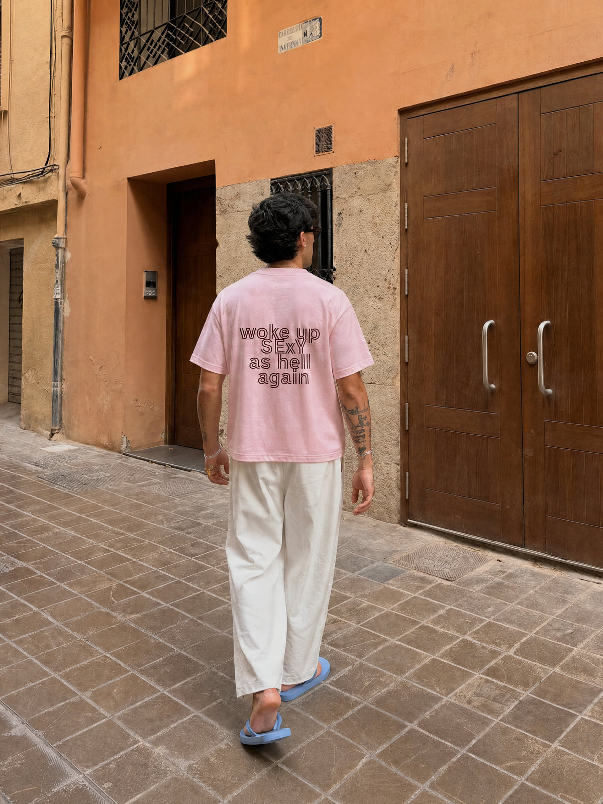 Forfksake Woke Up Sexy Pink T-Shirt