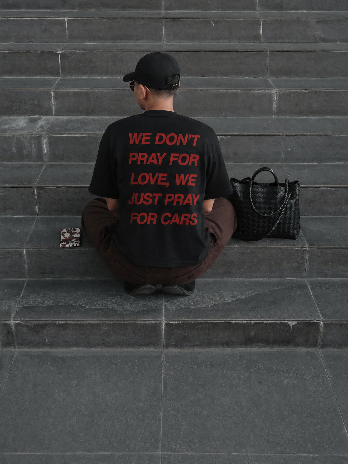 Forfksake Pray For Cars T-Shirt Black
