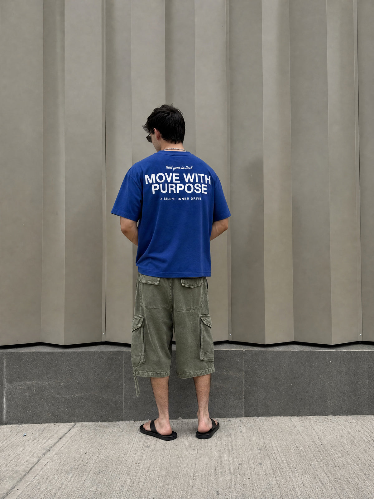 Forfksake Move With Purpose T-Shirt Blue