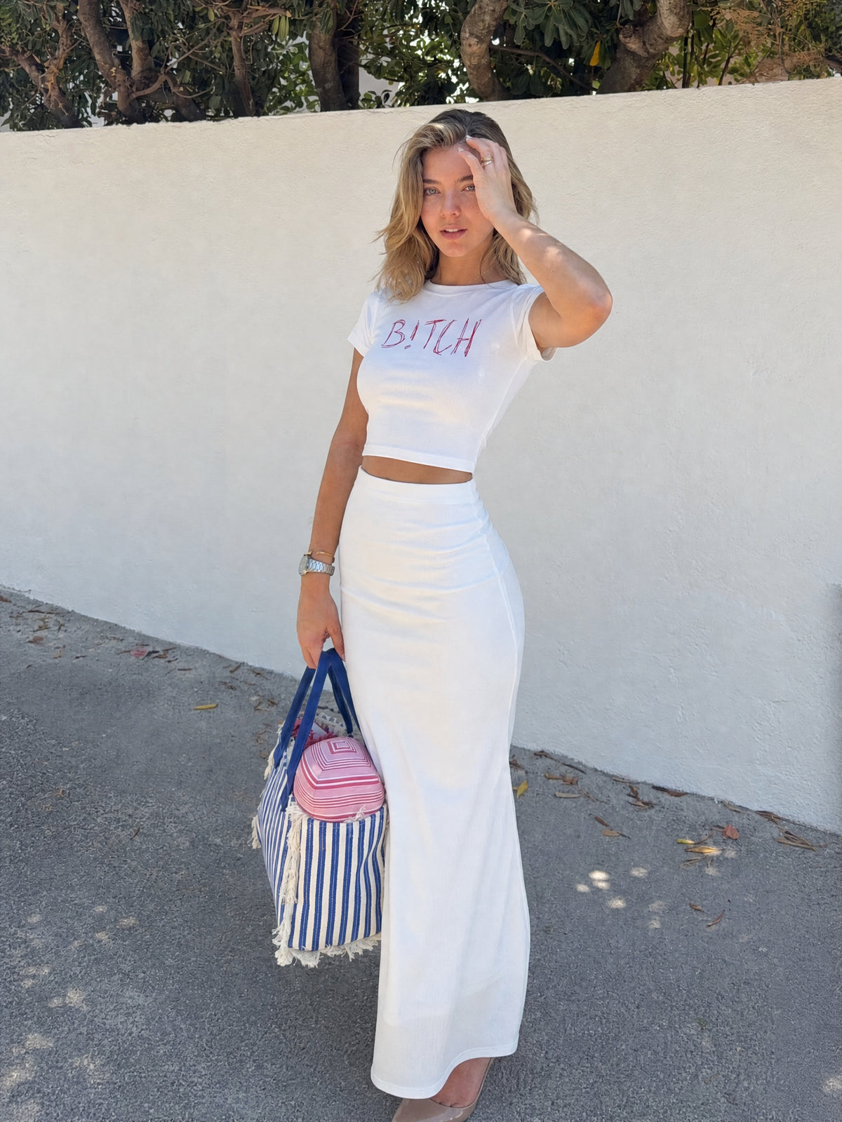 Forfksake Bitch White Baby Tee