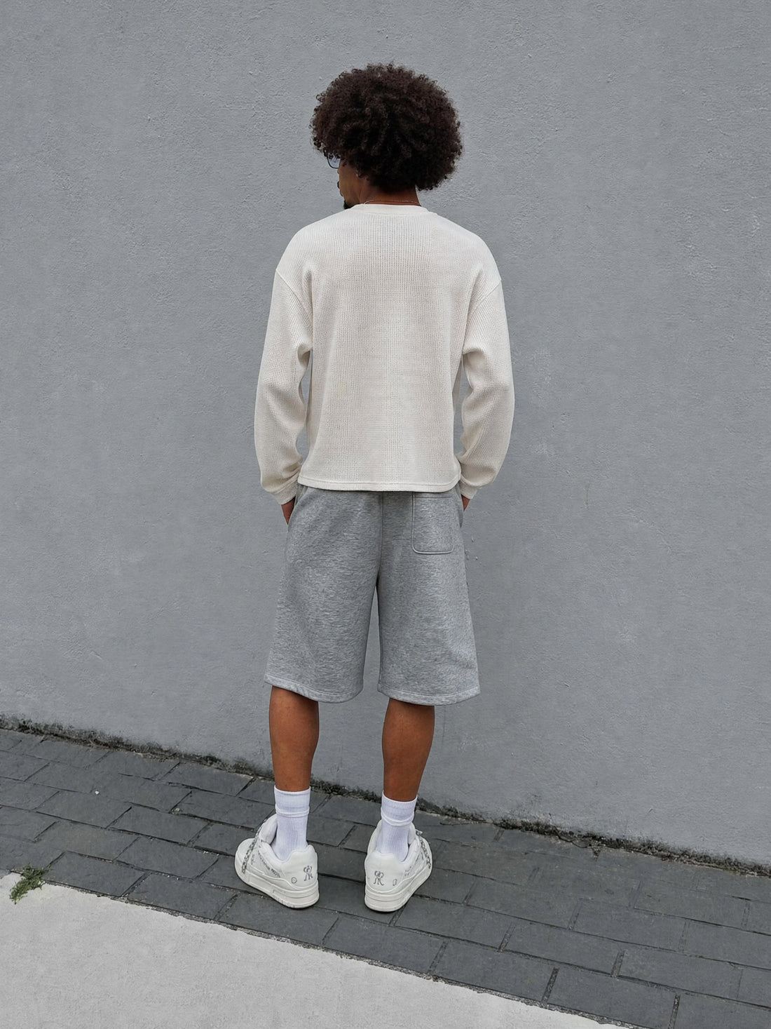 Forfksake I Am Fashion Waffle Long Sleeve T-Shirt Off White
