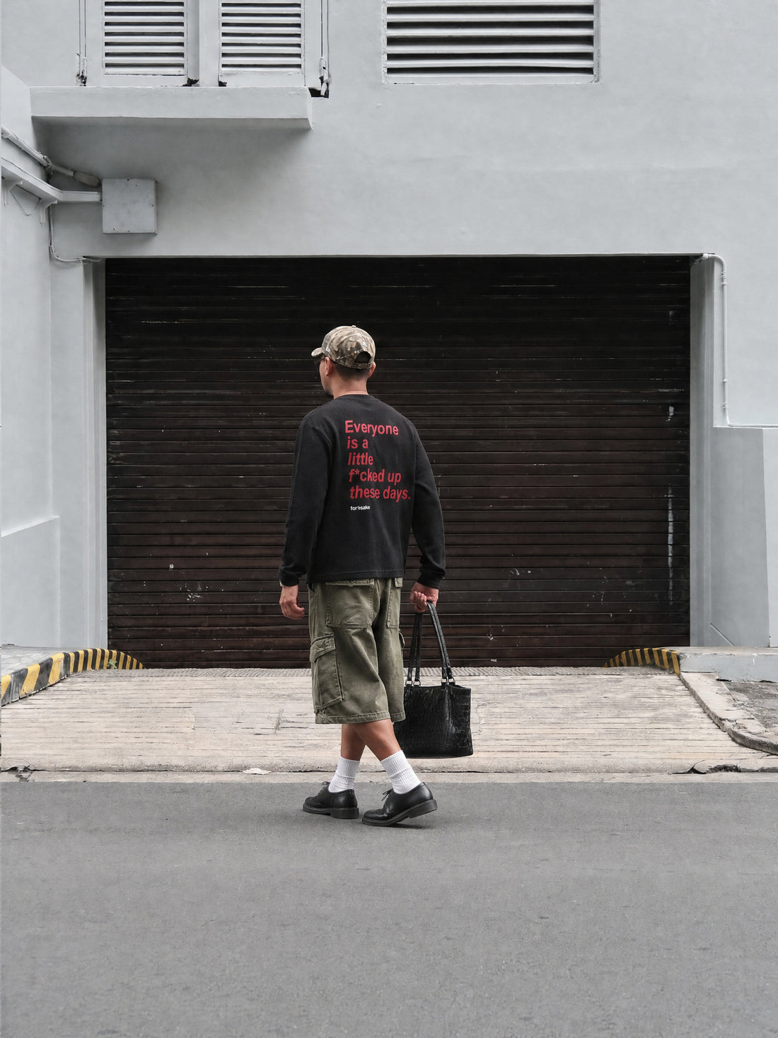 Forfksake Little Fucked Up Waffle Long Sleeve T-Shirt Black