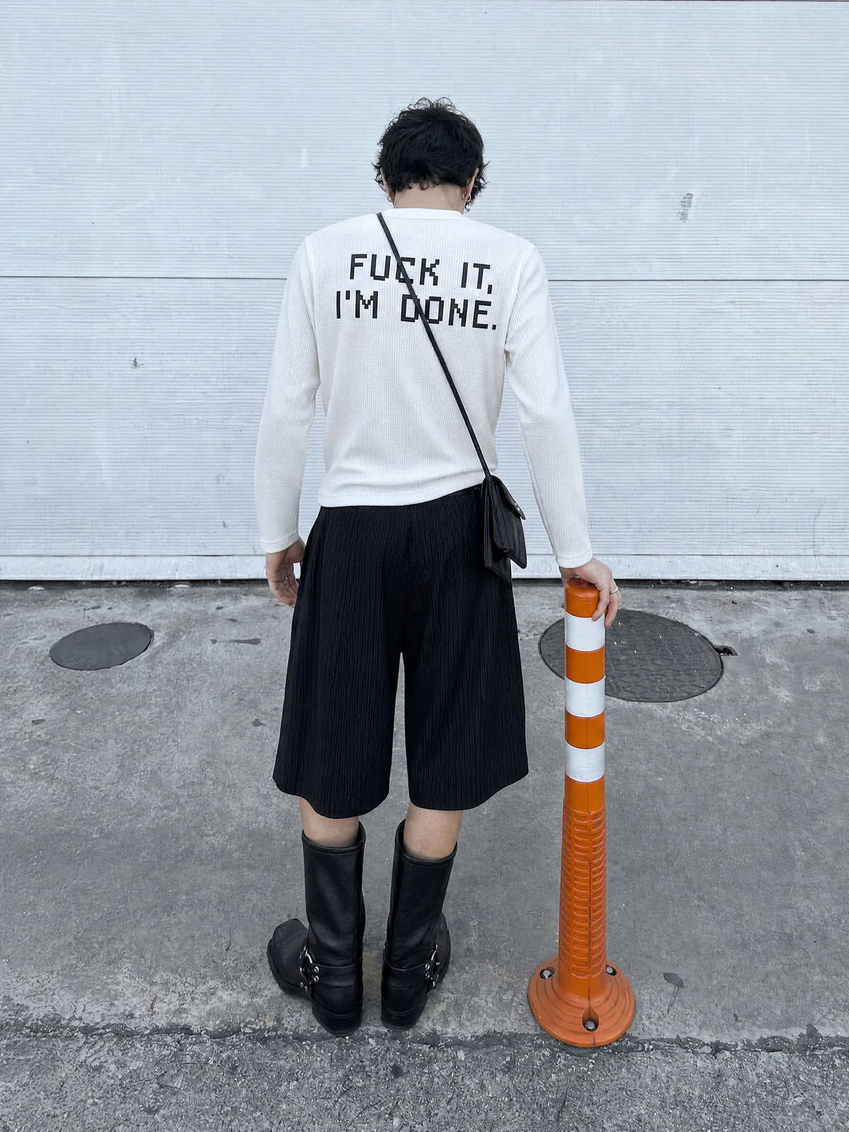 Forfksake Walkout Waffle Long Sleeve T-Shirt Off White