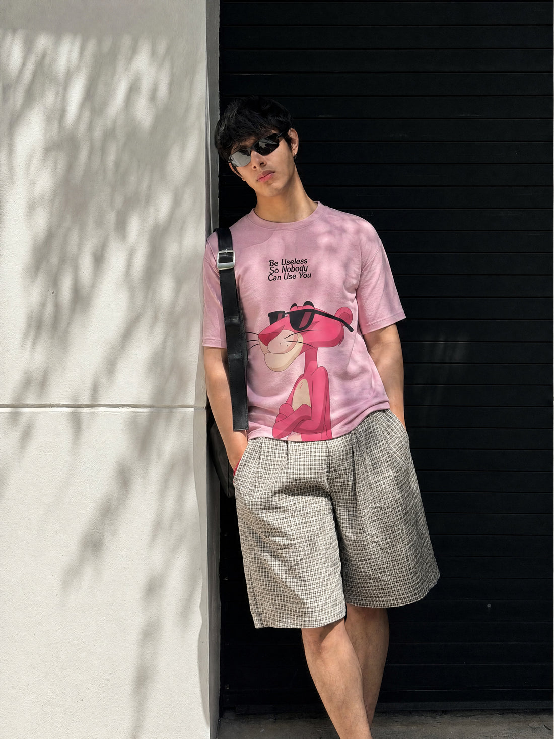 Forfksake Pink Panther Useless Graphic T-Shirt Pink