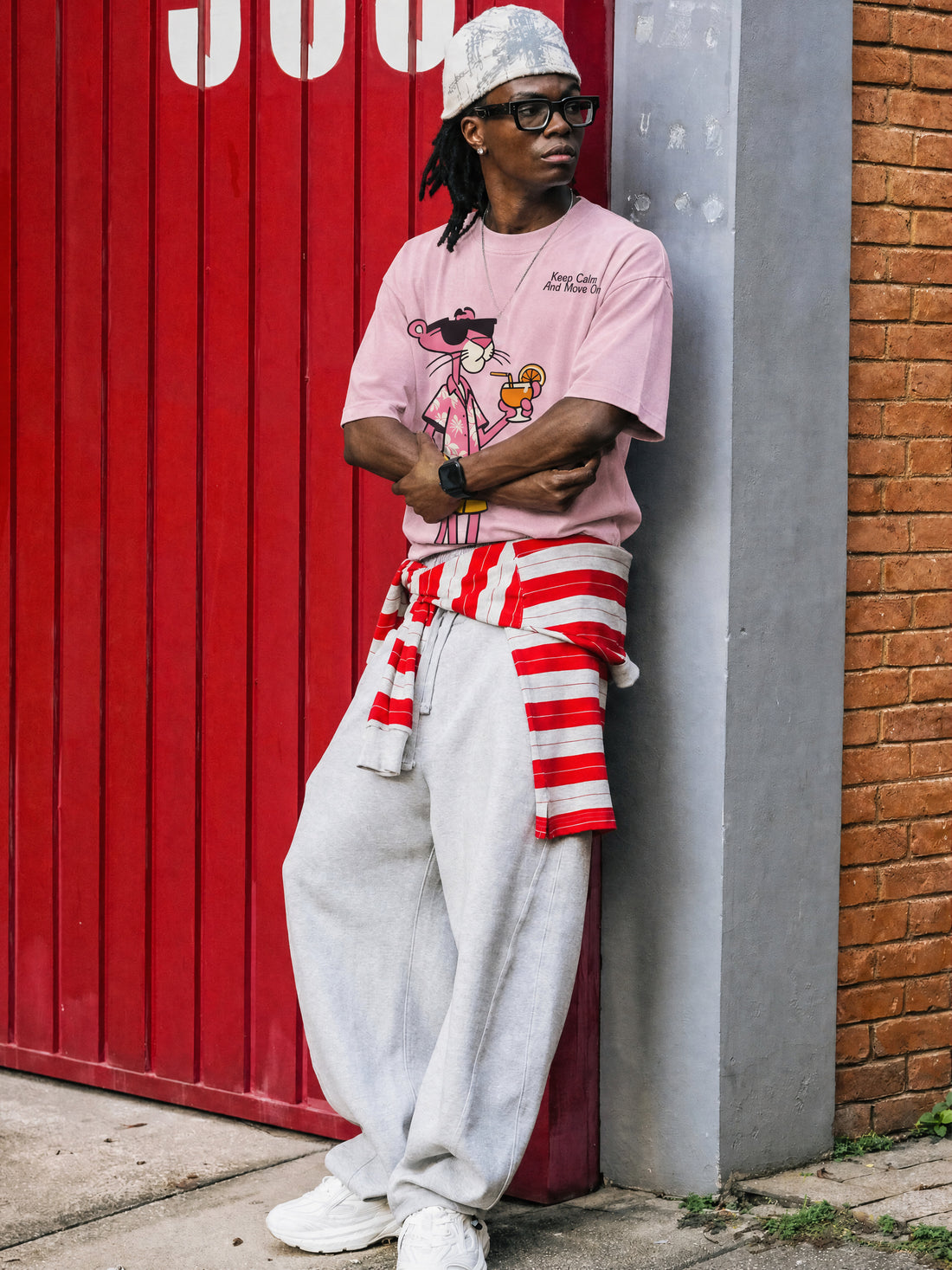 Forfksake Pink Panther Vacation Drip T-Shirt Pink