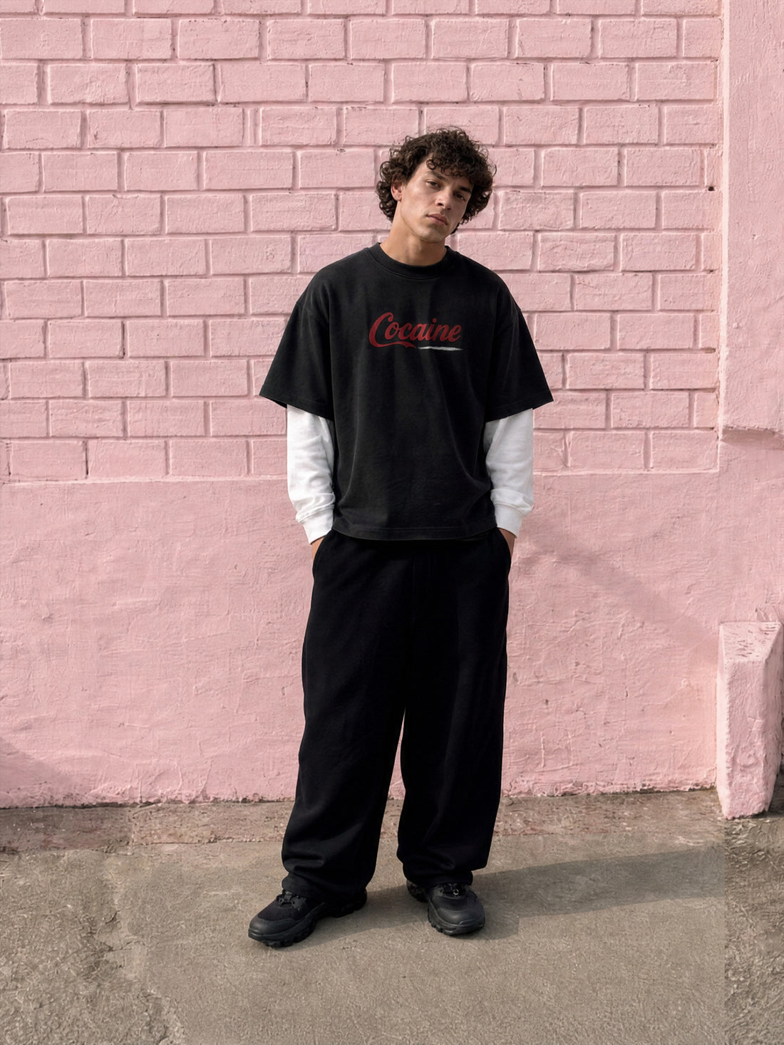 Forfksake Cocaine Double Layered T-Shirt Black