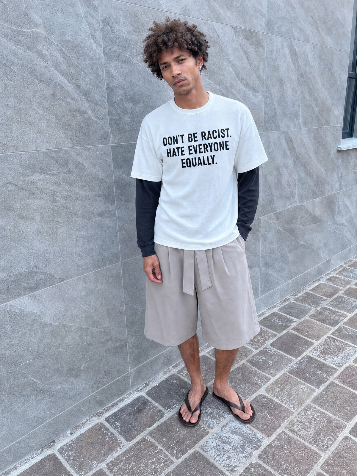 Forfksake Equal Hate Double Layered T-Shirt White