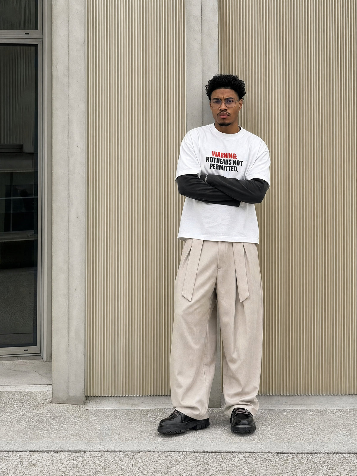 Forfksake No Hotheads Double Layered T-Shirt White