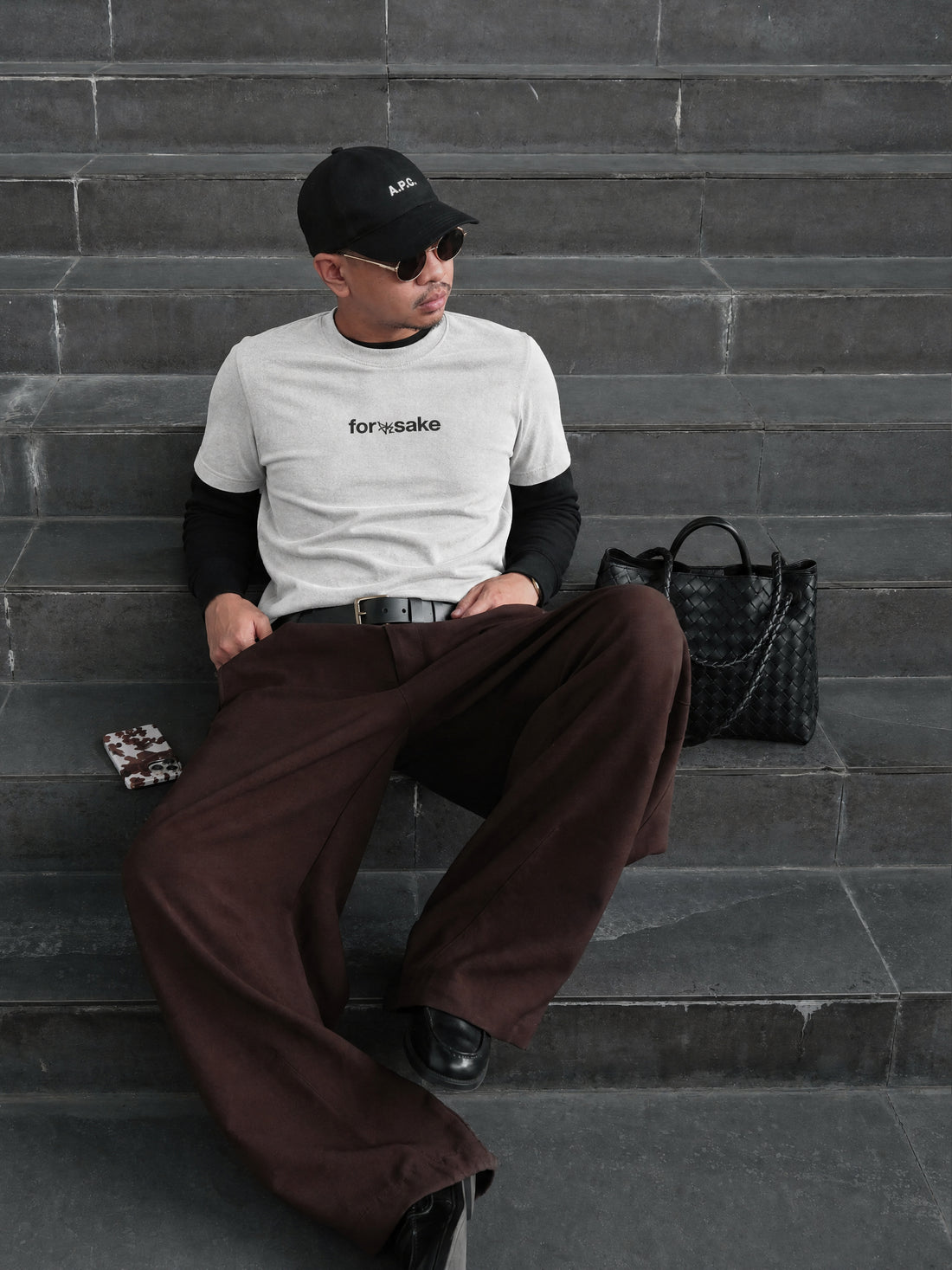 Forfksake Vision Double Layered T-Shirt White