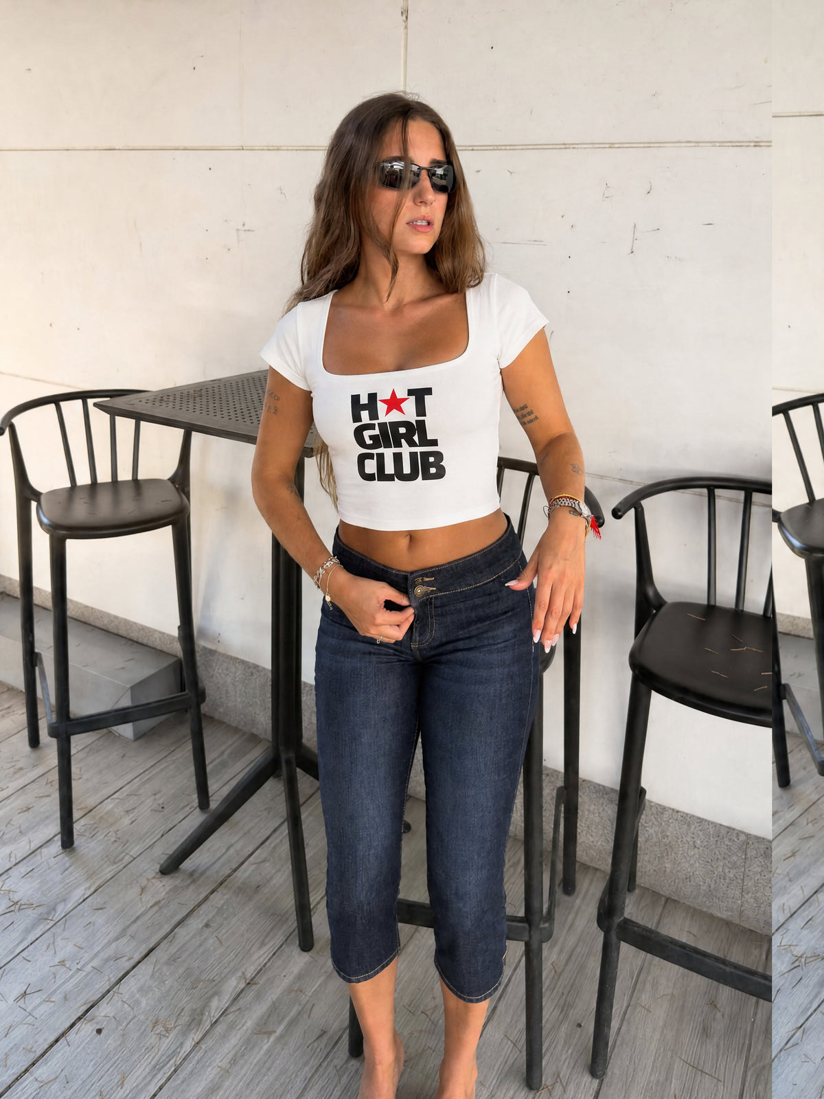 Forfksake Hot Girl Club Baby Tee White