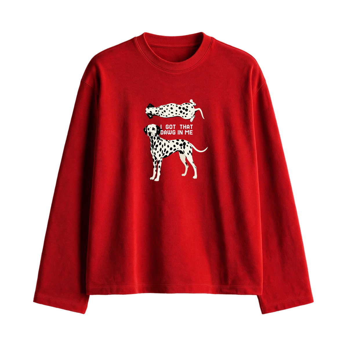 Forfksake Dawg Full Sleeve T-Shirt Red
