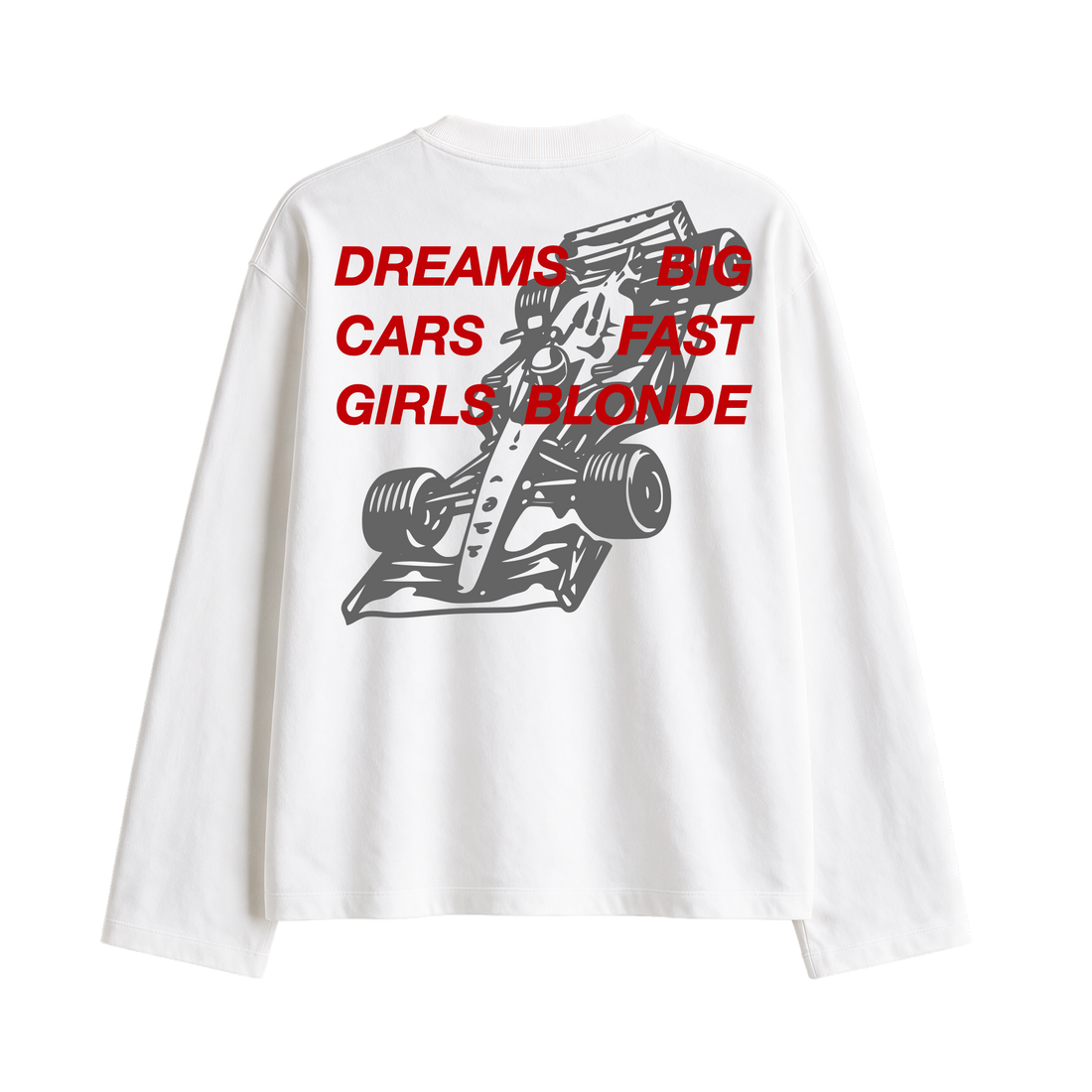 Forfksake Fast Cars Faster Girls Full Sleeve T-Shirt White