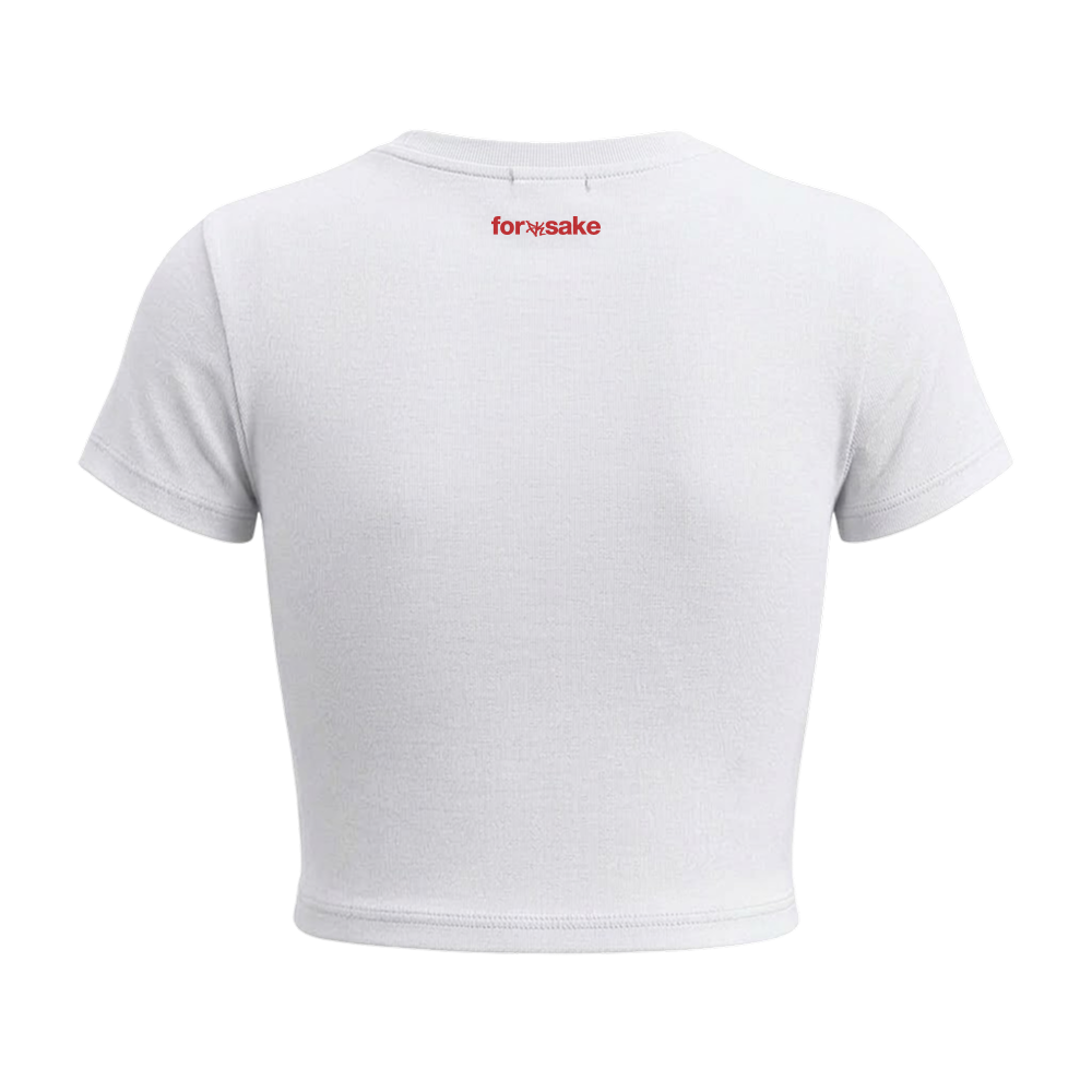 Forfksake Hot Girls Never Give Up Baby Tee White