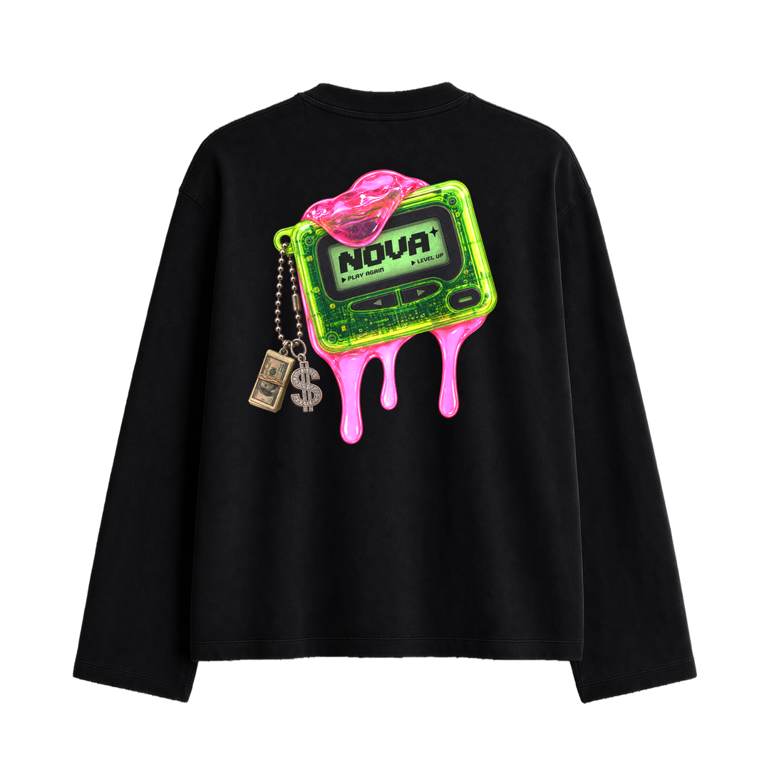 Forfksake Melting My Mind Full Sleeve T-Shirt Black