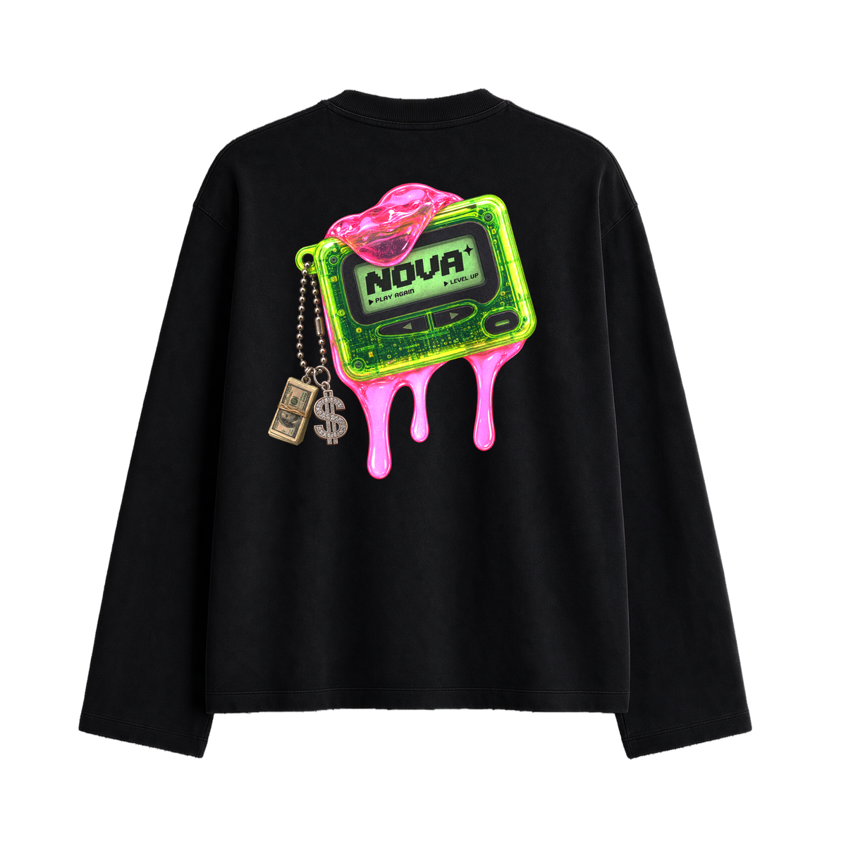 Forfksake Melting My Mind Full Sleeve T-Shirt Black