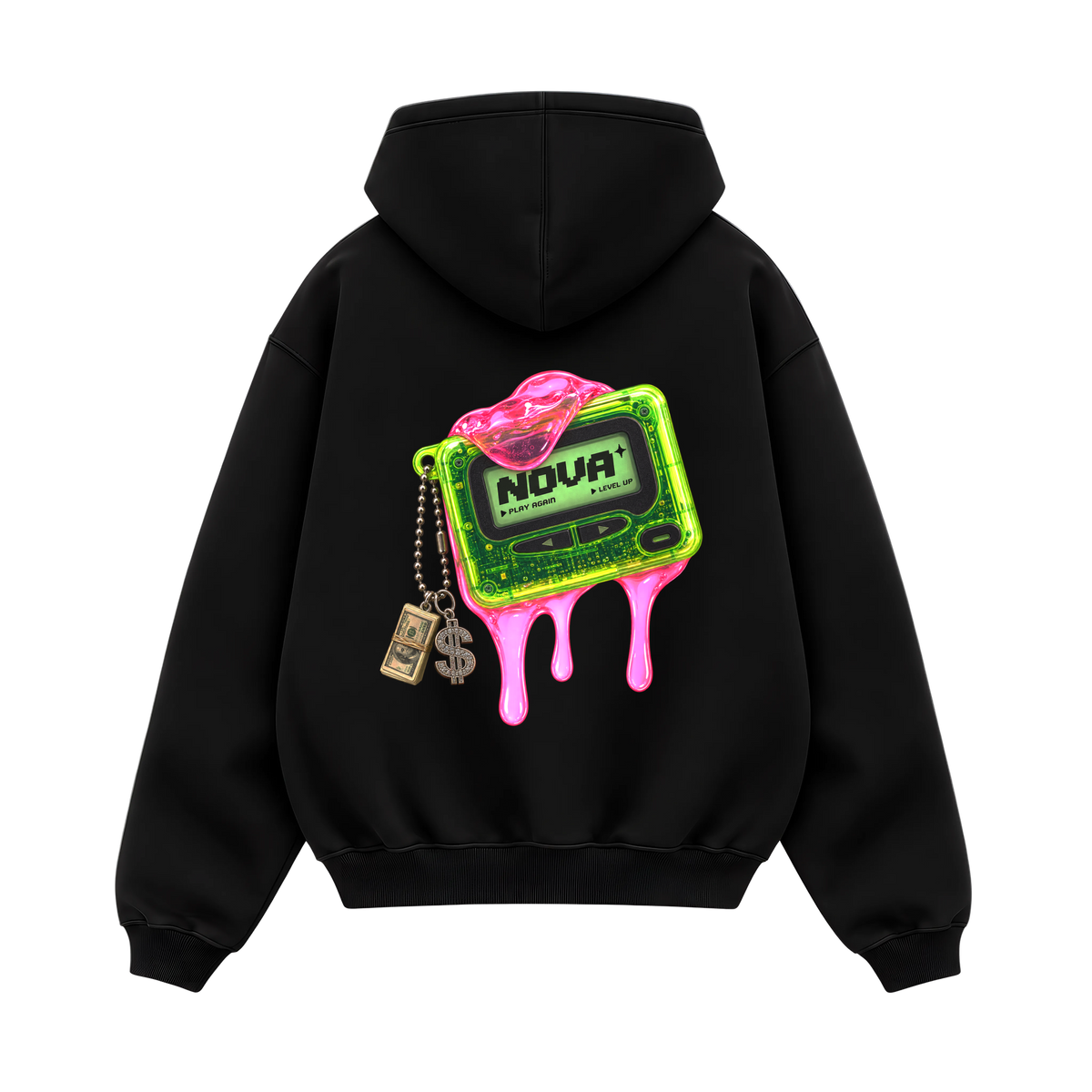 Forfksake Melting My Mind Oversized Hoodie Black