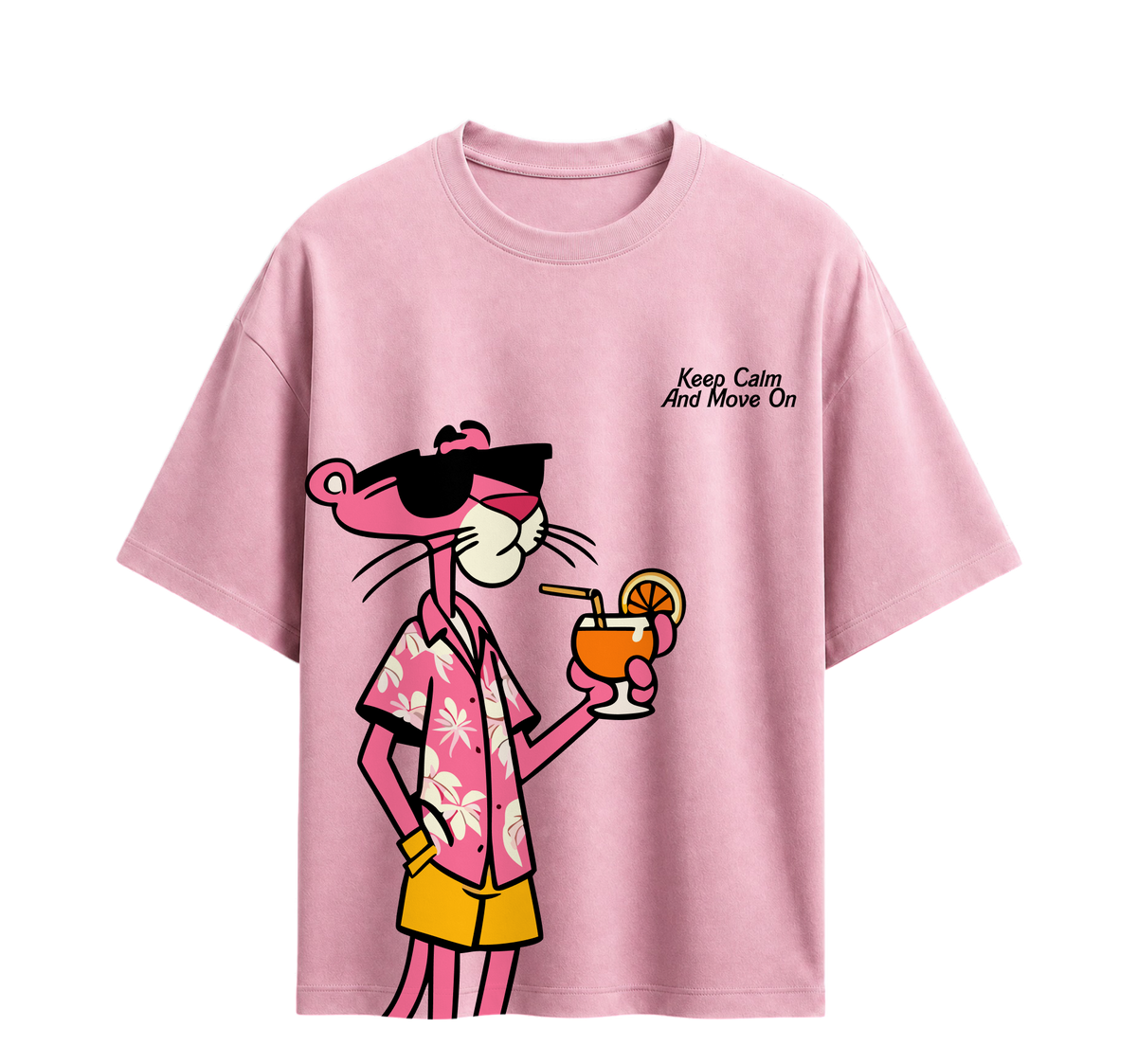 Forfksake Pink Panther Vacation Drip T-Shirt Pink