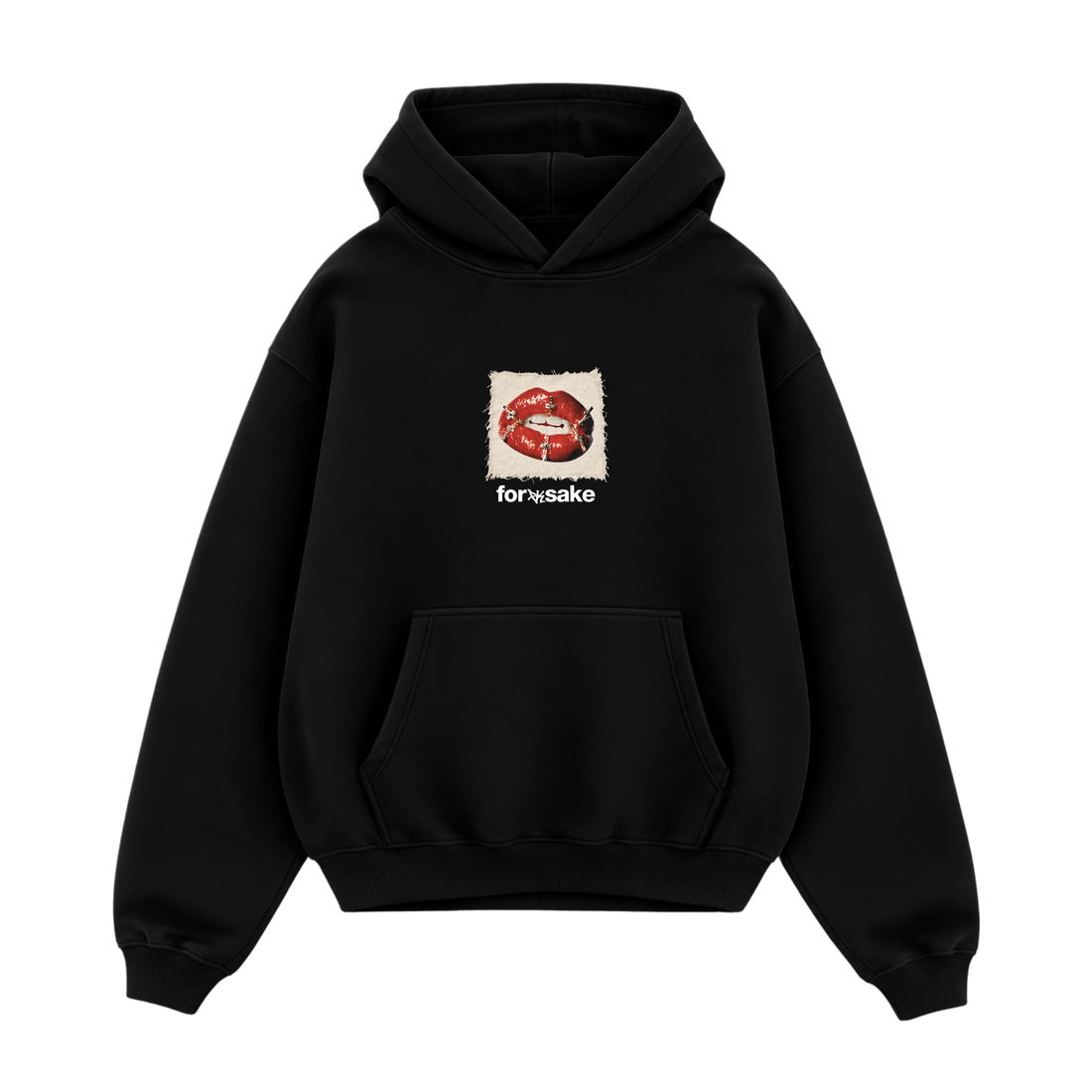 Forfksake Sound Of Silence Oversized Hoodie Black