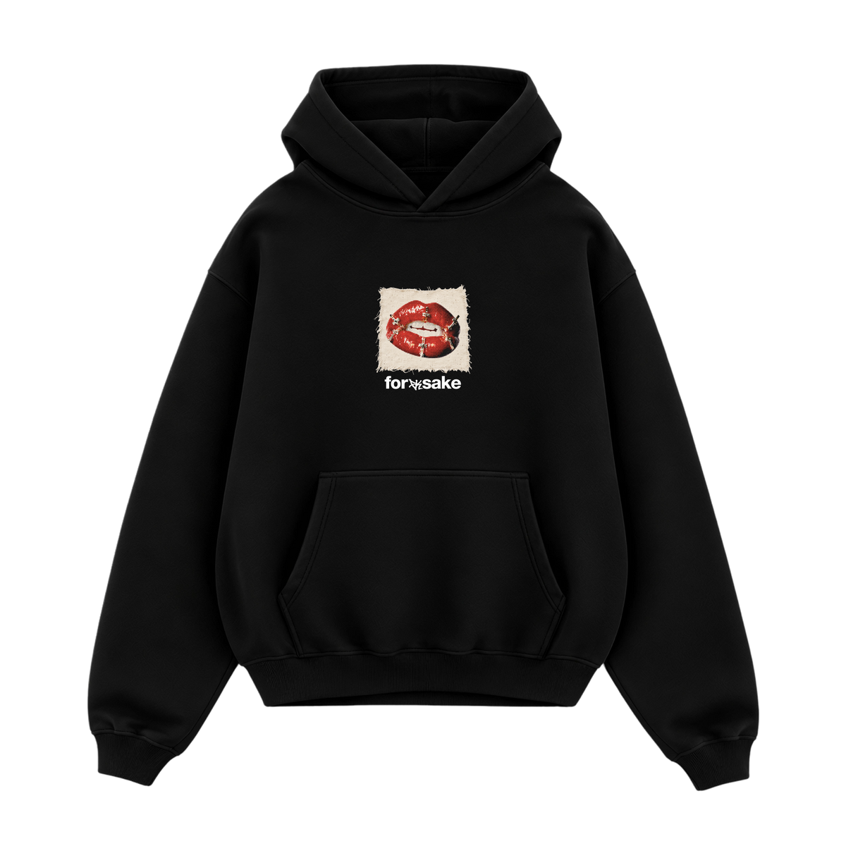 Forfksake Sound Of Silence Oversized Hoodie Black