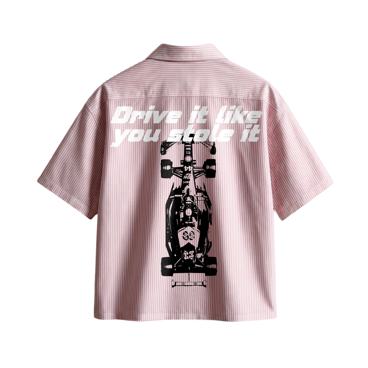 Forfksake Stole It Boxy Fit Pink Striped Shirt