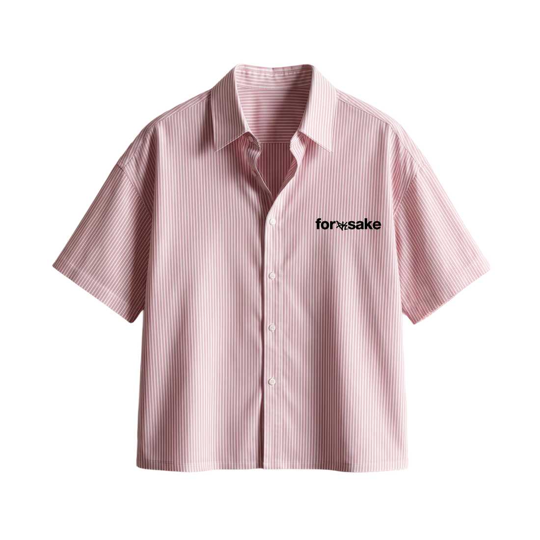 Forfksake Stole It Boxy Fit Pink Striped Shirt