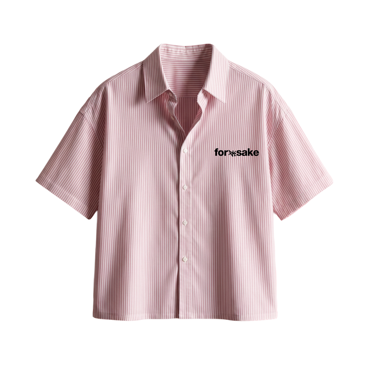 Forfksake Stole It Boxy Fit Pink Striped Shirt