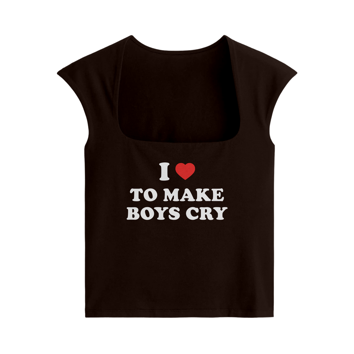 Forfksake I Love To Make Boys Cry Baby Tee Brown