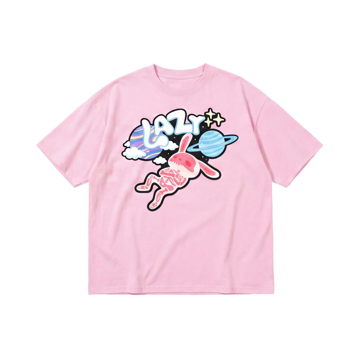 FFS restored original first-two | original_media:gid://shopify/MediaImage/30695009583207 | position:1 | Forfksake Lazy Orbit Tee - Pink