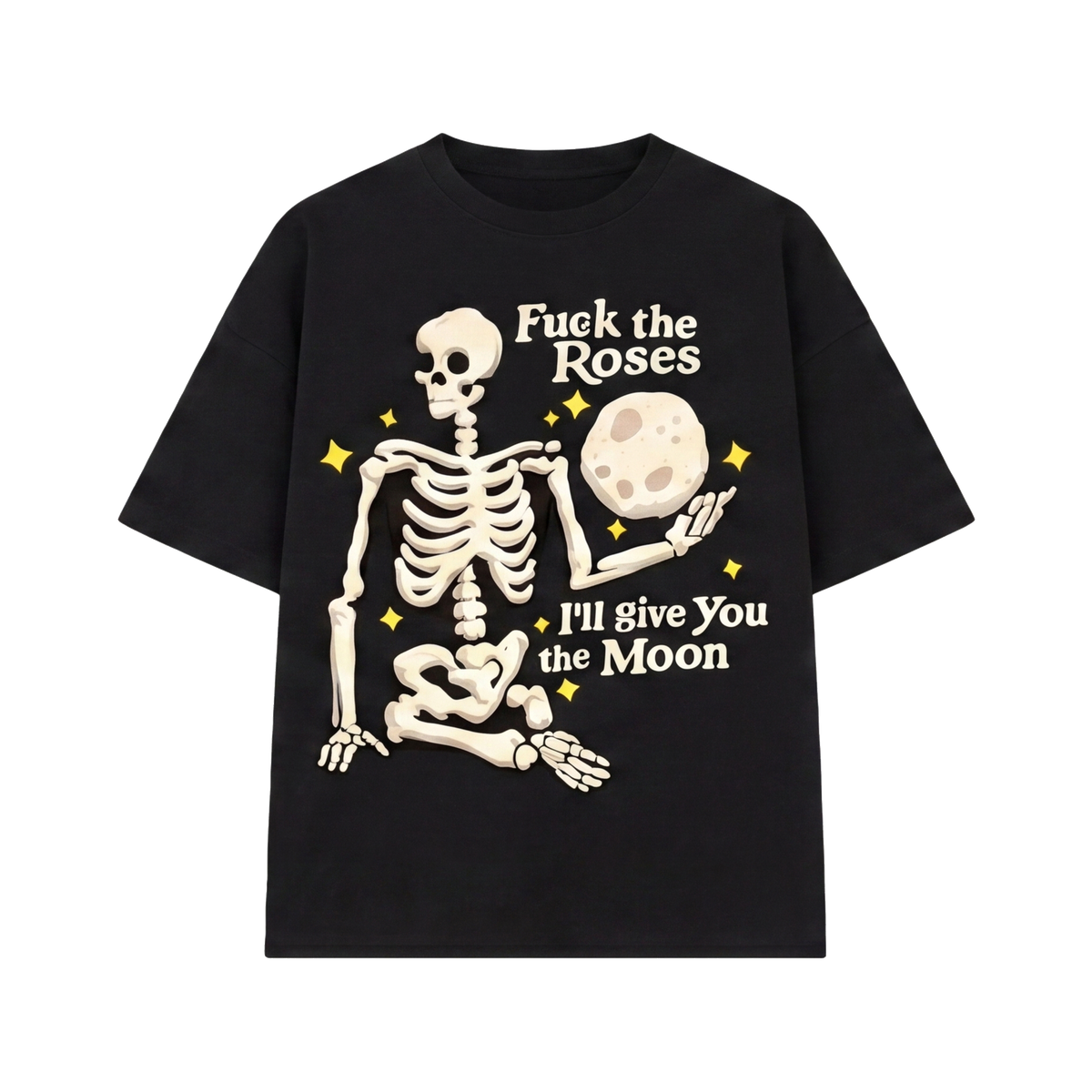 FFS restored original first-two | original_media:gid://shopify/MediaImage/30695010074727 | position:1 | Forfksake Giving You Moon Tee - Black