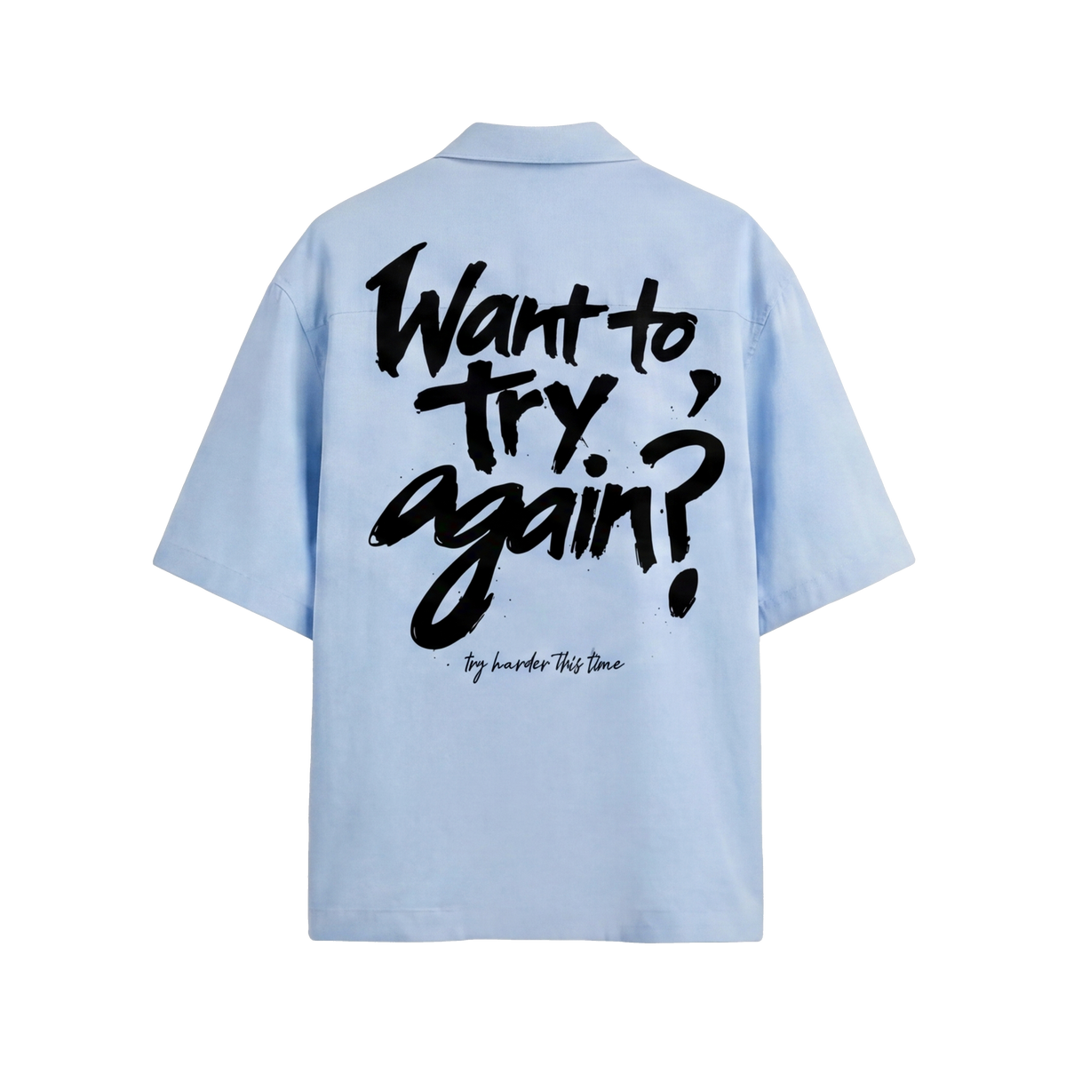 FFS restored original first-two | original_media:gid://shopify/MediaImage/30695008895079 | position:1 | Forfksake Try Harder Light Blue Bowling Shirt