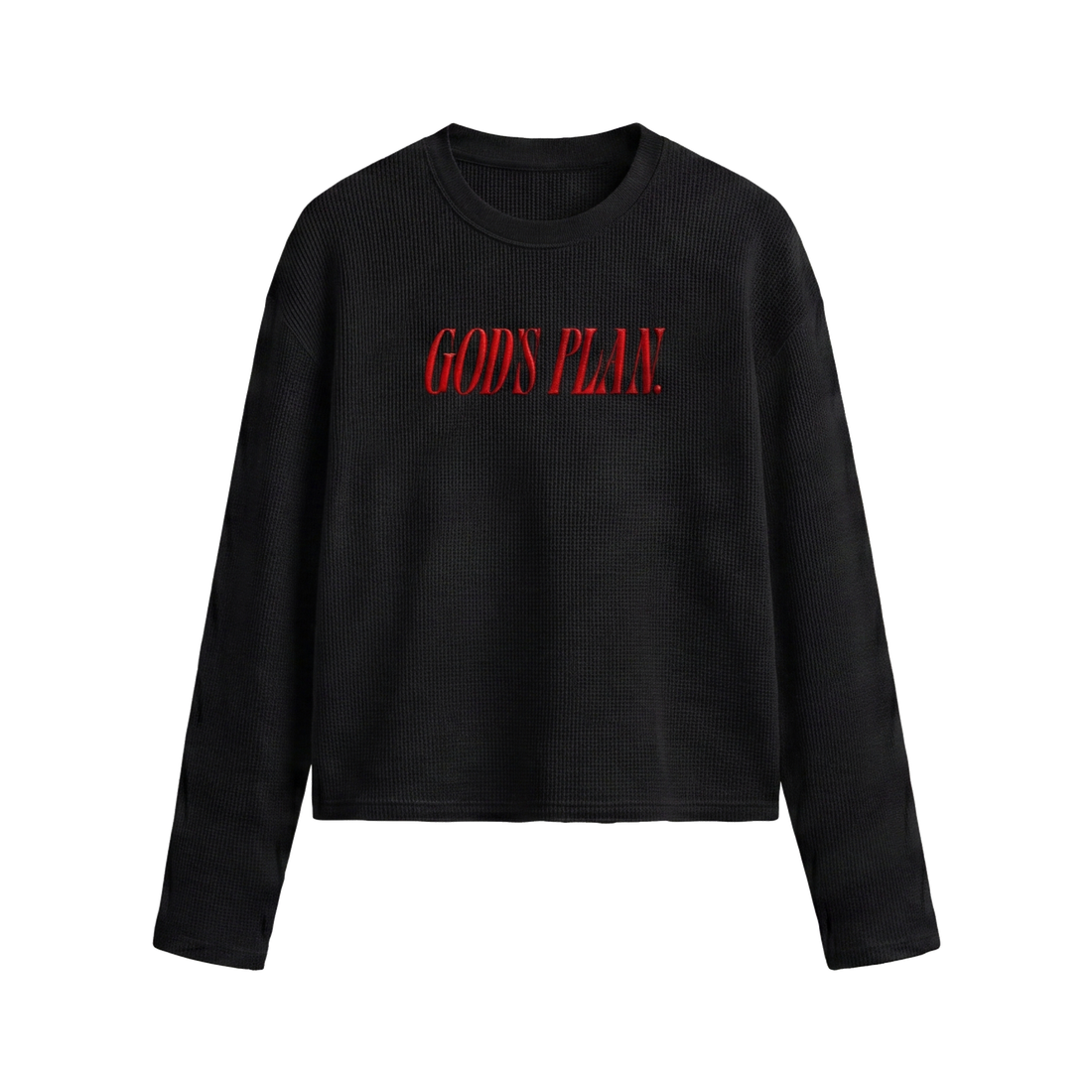 FFS restored original first-two | original_media:gid://shopify/MediaImage/30695167000679 | position:1 | Forfksake God's Plan Waffle Long Sleeve Black