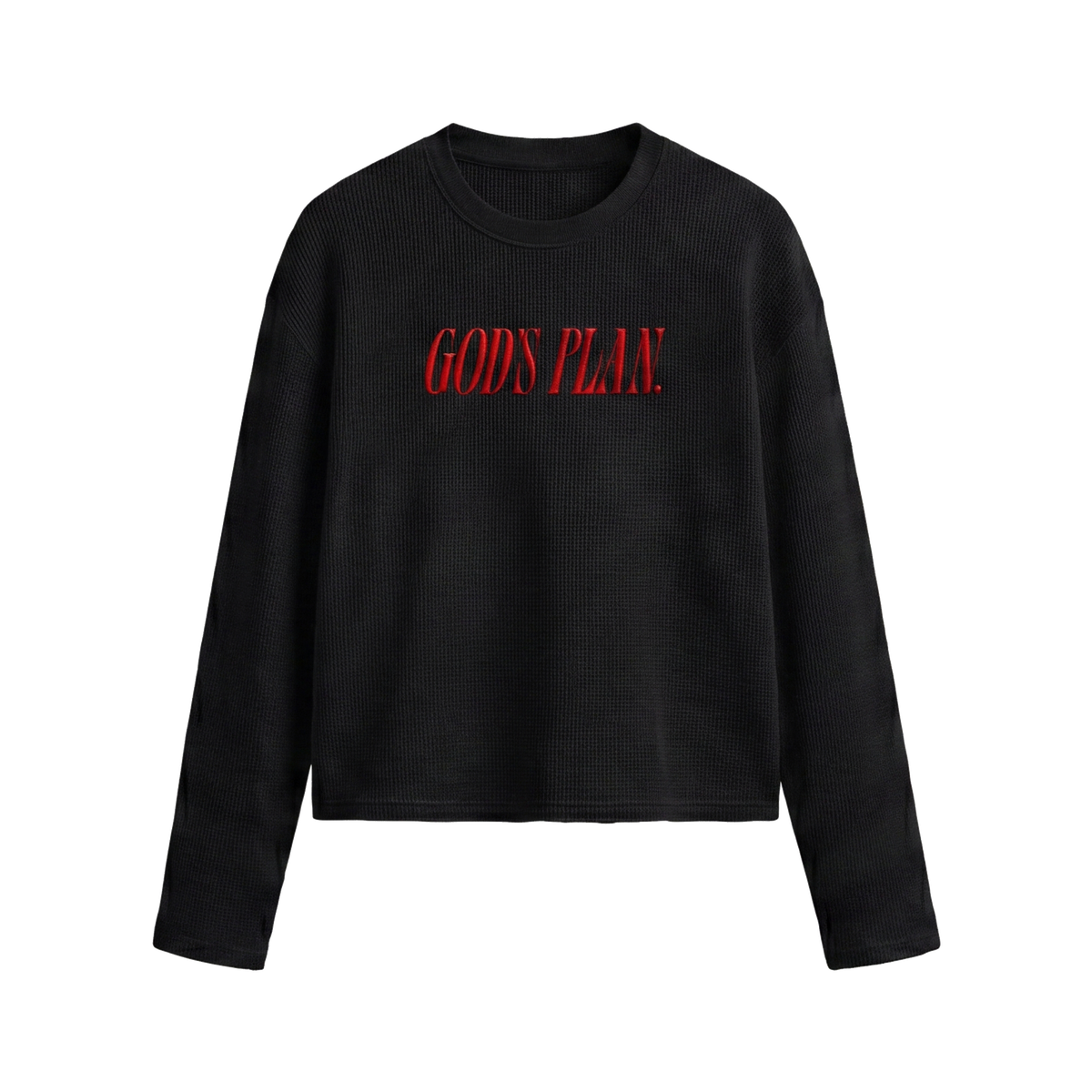FFS restored original first-two | original_media:gid://shopify/MediaImage/30695167000679 | position:1 | Forfksake God's Plan Waffle Long Sleeve Black