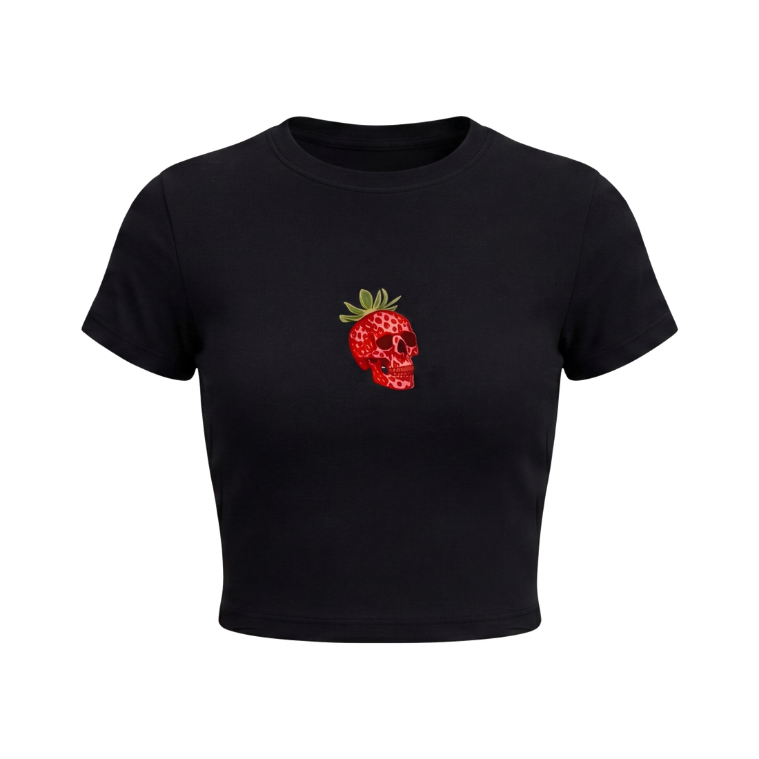 FFS restored original first-two | original_media:gid://shopify/MediaImage/30695162019943 | position:1 | Forfksake Strawberry Skull Baby Tee